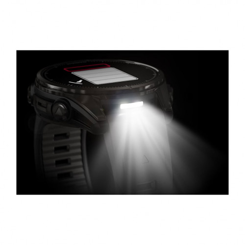 Fenix 8 - 43 мм, AMOLED Sapphire, угольно-черный DLC, пепельно-серый ремешок